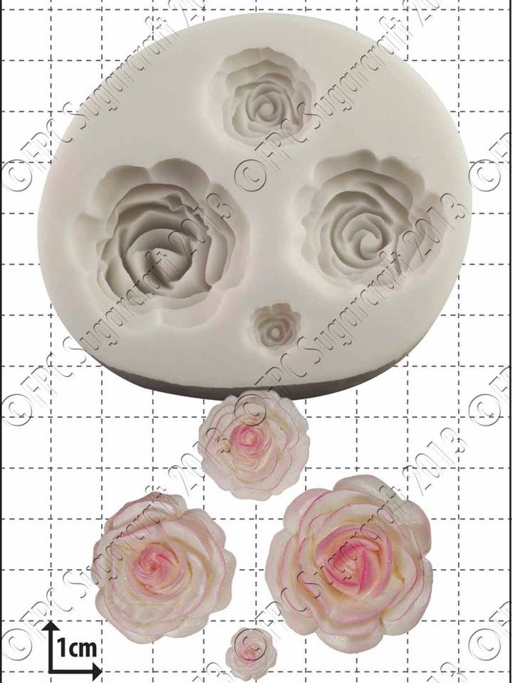 Silikonform mit Rosenmotiv „Multi Rose“ von FPC Sugarcraft für den Großhandel von FPC Sugarcraft