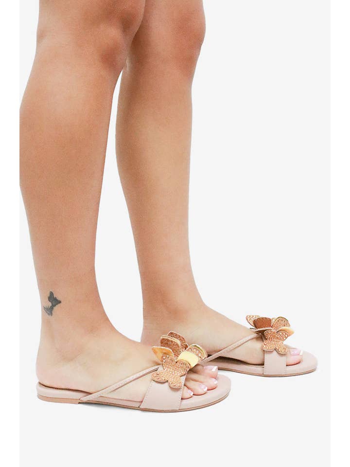 Lemonade Shoes - Wholesale Sandals - Women's - SABETHA - Sandals w/ Sparkling Butterfly Embellishment22