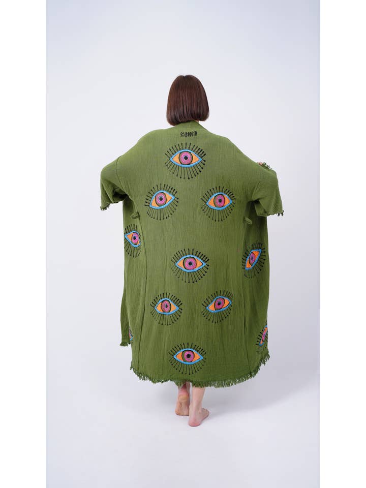 Bodho – Kimono - Mulher por atacado – Artesanal Evil Eye Festival de Boho Kimono, Boho Beachwear7