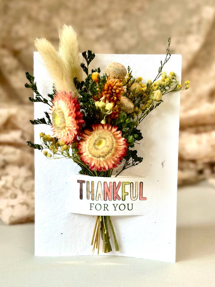 Wildflower Seed Card + Tiny Bouquet | Thankful for wholesale by The Gardeners Wife