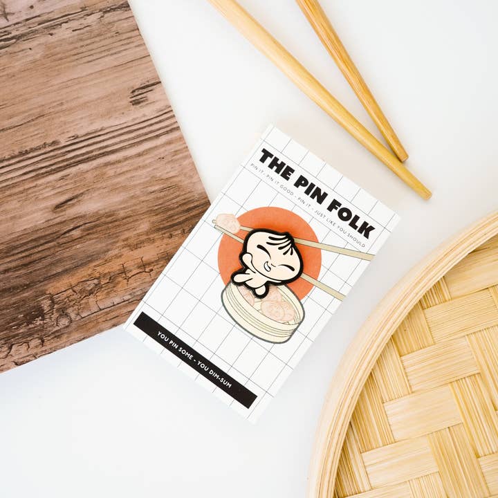 Bao Dumpling Pin Dim Sum Enamel Pin Badge Cute Food Funny Lapel Pin for wholesale by KDW Creatives