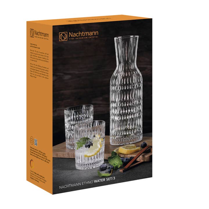 Nachtmann-Ethno CARAFE W/2 TUMBLERS for wholesale by Portmeirion, Spode, Pimpernel, Nacthmann, Wrendale Designs