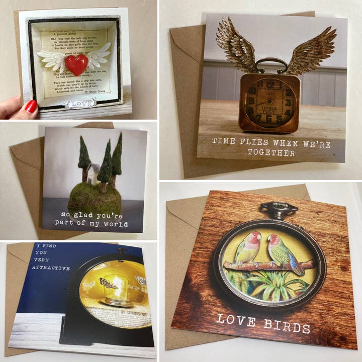 love and friendship cards pack x3 of five designs(15cards) for wholesale by Quirk&Whimsy