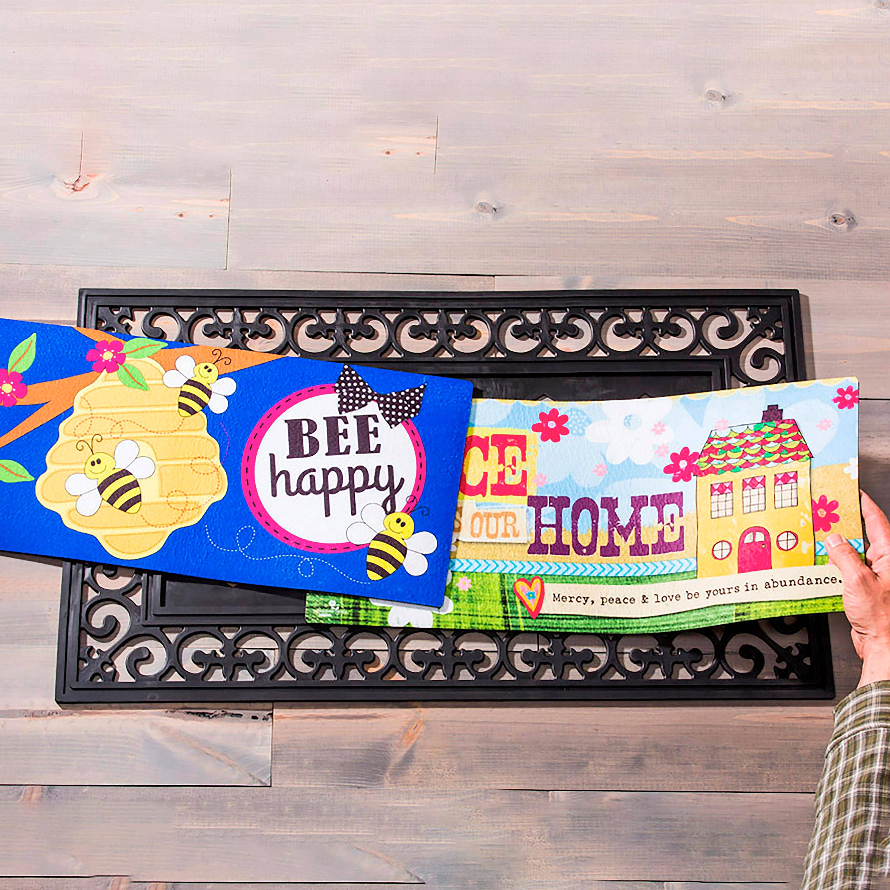 Evergreen Enterprises - Wholesale Door Mat - Fleur Scroll Sassafras Mat Tray3