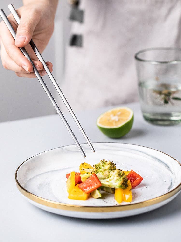 Gohobi （We cover U.S. import duties） - Wholesale Assorted Cutlery Set - Gohobi A Set of 5 Pieces Stonewashed Stainless Steel Cutlery10