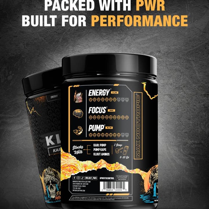 Klout Pwr - Wholesale Protein/Superfood Powder - KARMA: Medium-Stim Pre-Workout