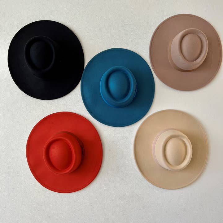 Love and Thyme - Wholesale Fedora - Women's - Premium Vegan Felt Bolero Hat Wide Brim with Matching Band2