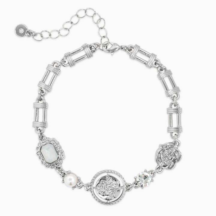 Sessori - Wholesale Charm/Dangle Bracelet - Vintage Rose Coin Stone Charm Bracelet2
