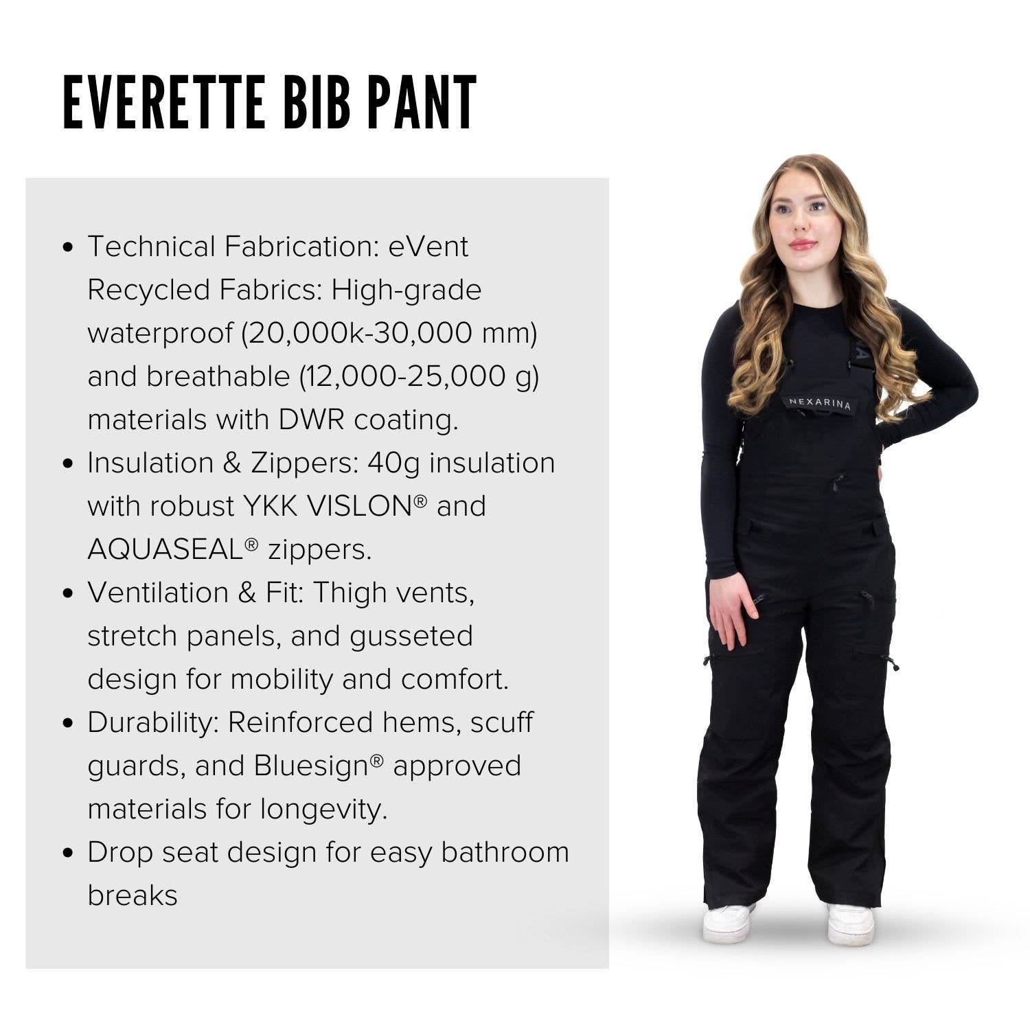 Nexarina - Wholesale Pants - Women's - Pre-order Everette Snow Pant Bib3
