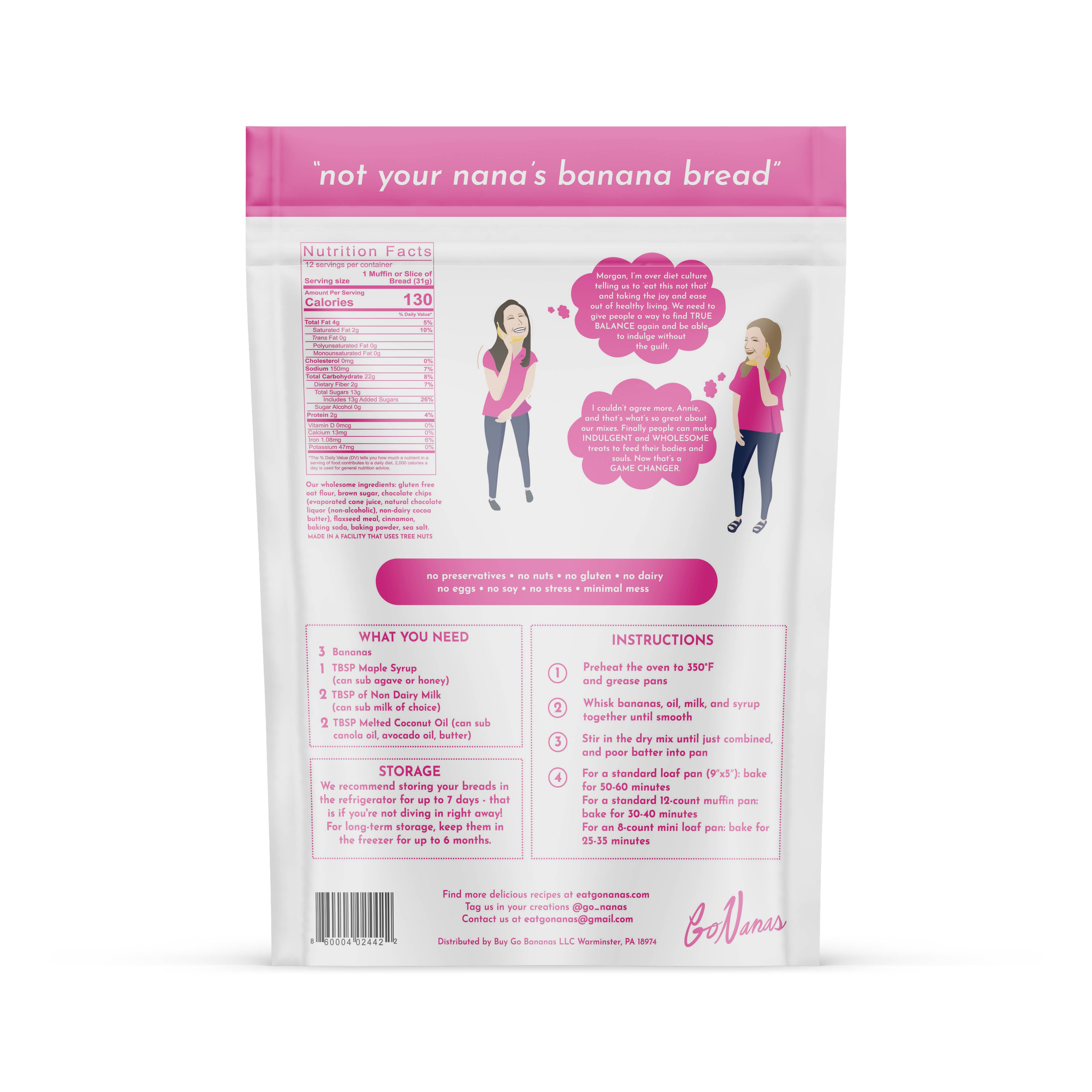 GoNanas - Venta al por mayor Preparados para pan - Mezcla de pan de plátano Chip1