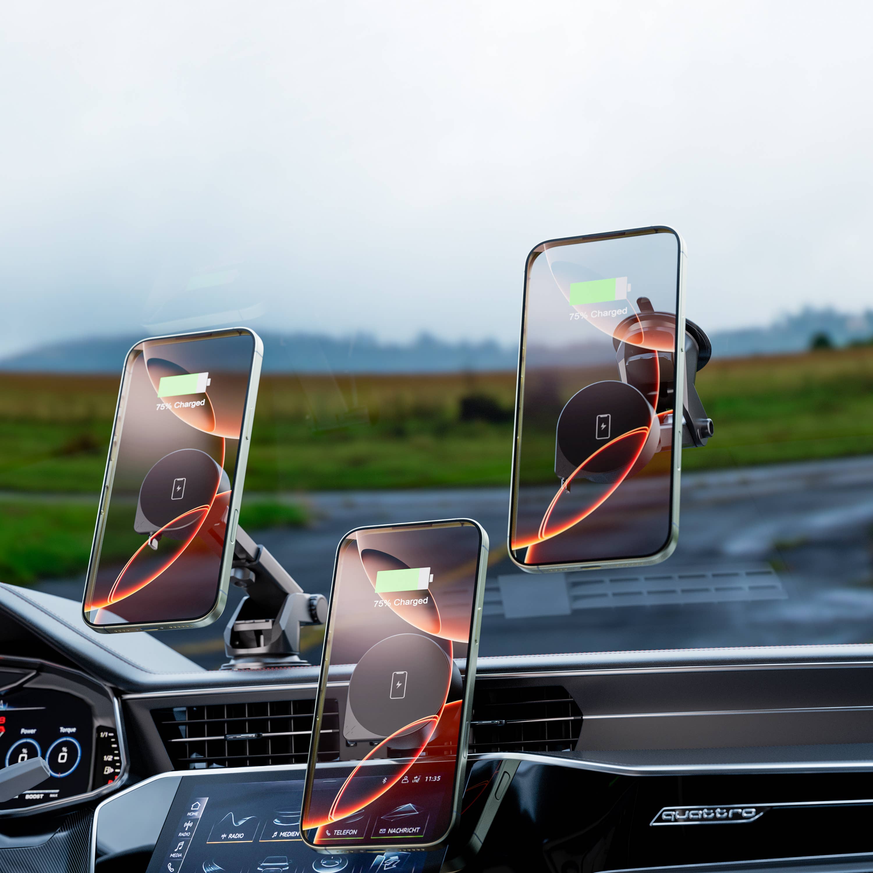 LAX Gadgets - Vente Chargeurs portables - Support de chargeur de voiture MagSafe 4-en-1 + câble USB-C rétractable8