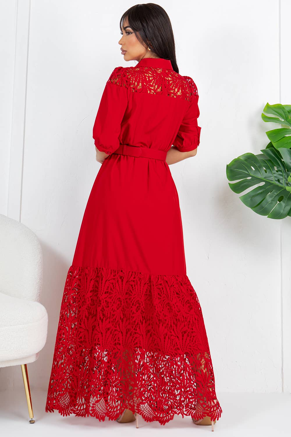 Fashion Space - Vendita all'ingrosso Vestito - Donna - Abito lungo elegante a maglia unita da donna9