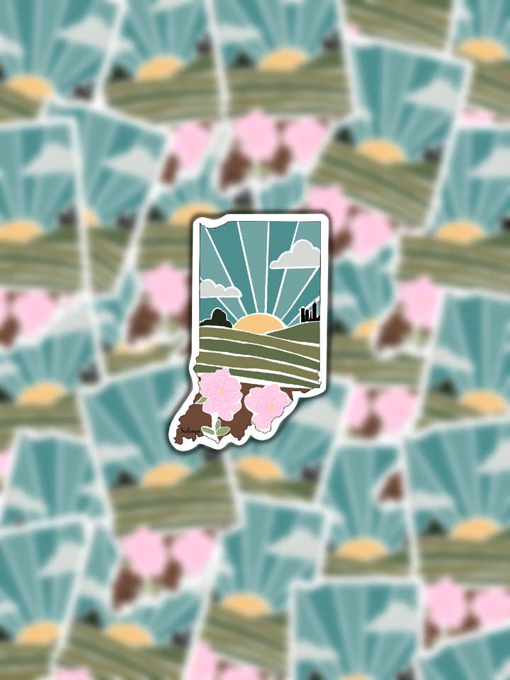 Pegatina del estado de Indiana para venta al por mayor de CreationsByMaddied