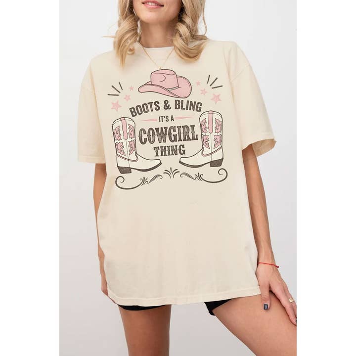 BOOTS BLING COWGIRL OVERSIZED GRAPHIC TEE and other Purchase Wholesale bling t shirts. Free Returns & Net 60 Terms on Faire trending on Faire.