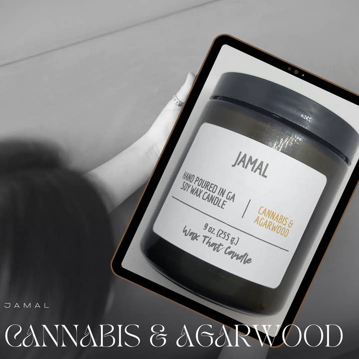 Jamal - Cannabis & Agarwood Soja geurkaars voor wholesale door Wax That Candle