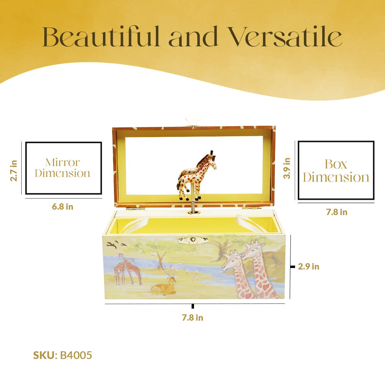 Enchantmints – wholesale Musikdosa - Barn och baby – Ny! Musiklåda med giraff, utdragslådor och spegel5