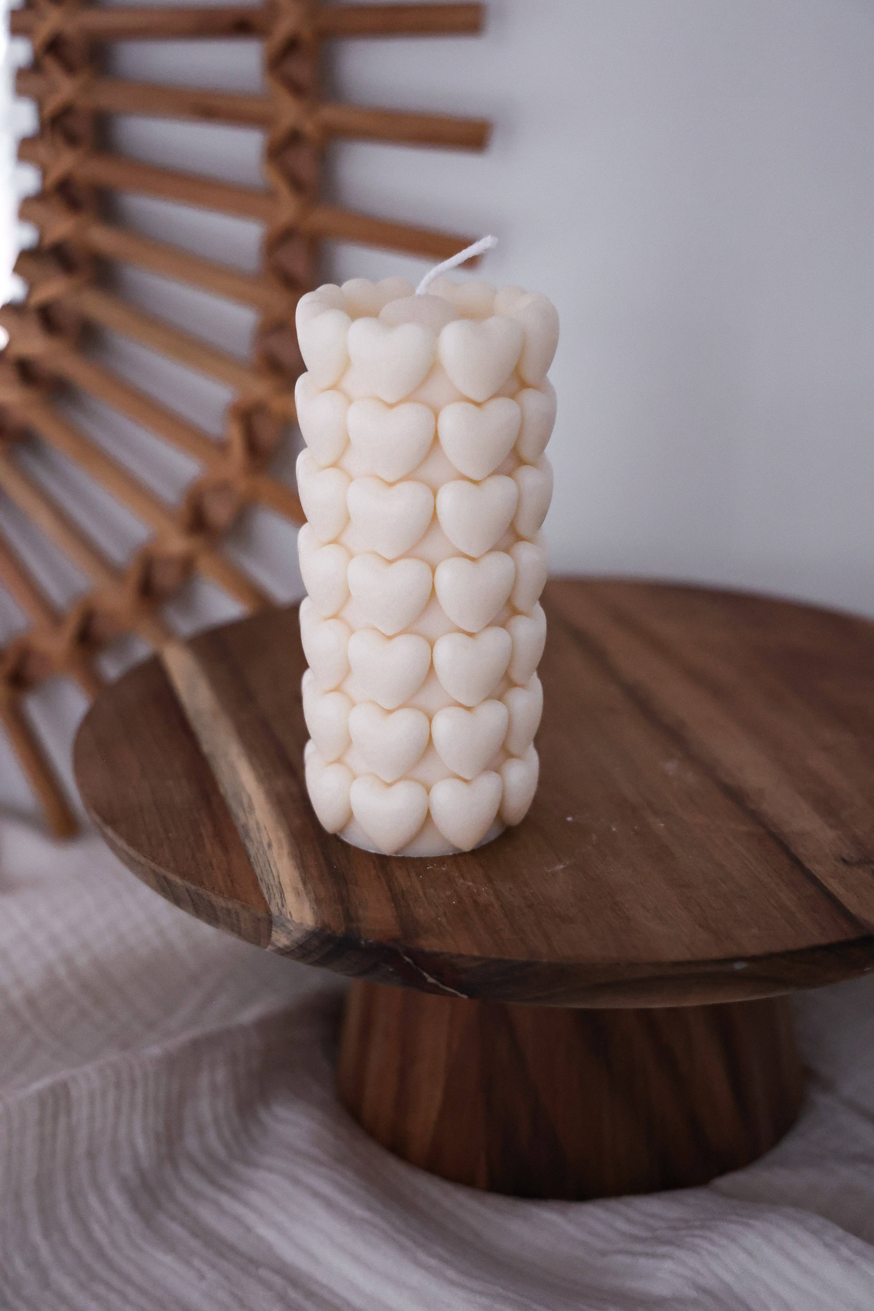 Niki Candle - Wholesale Pillar Candle - Heart Bubble Column2