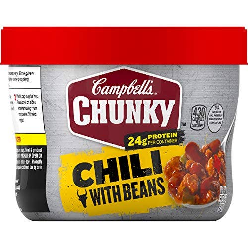 Shop The King - Wholesale Soup - Campbell's Chunky Chili with Beans, 15.25 oz. Microwavable Bowl
