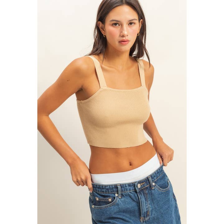HYFVE - Wholesale Tank Top - Women's - DZ23A825-Ribbed Cropped Tank Top
