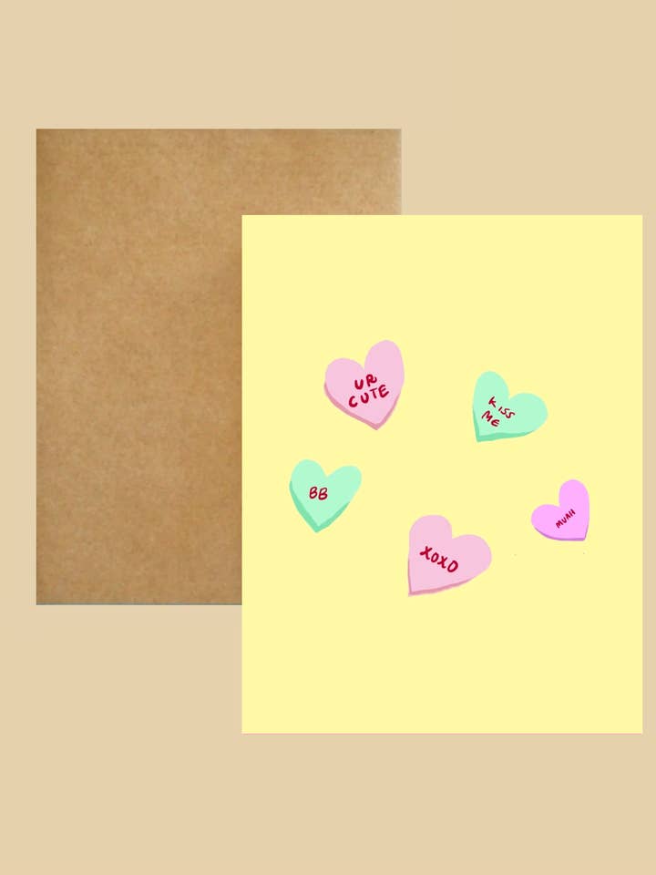 Greeting Card - Candy Hearts for wholesale by This&That