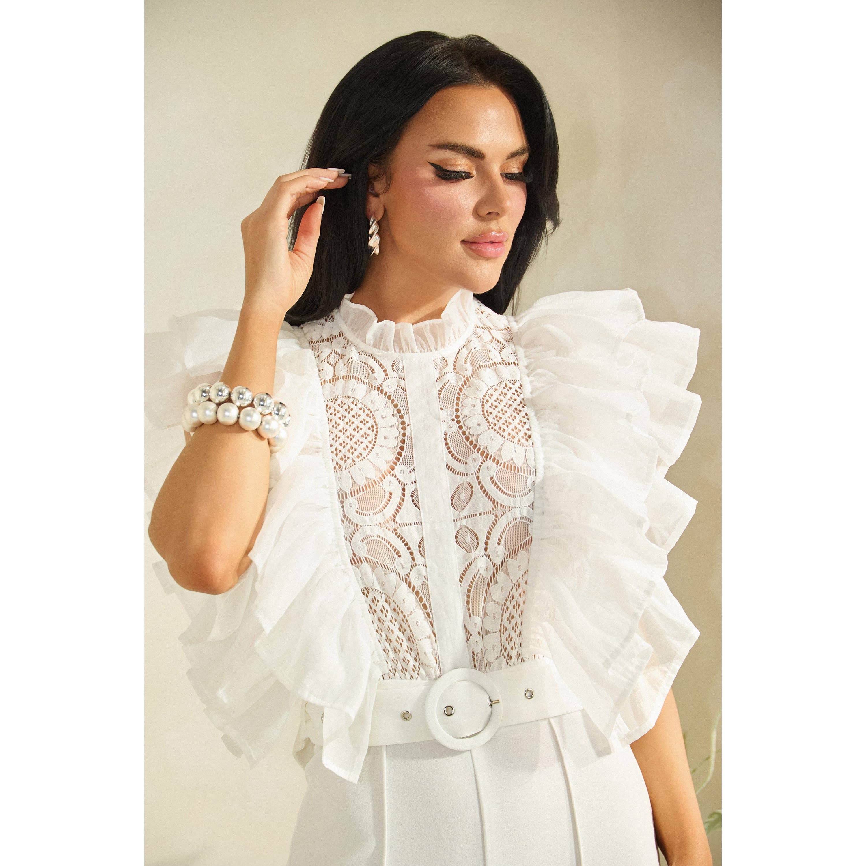 The Sang - Wholesale Jumpsuit - Dames - Jumpsuit met ruches en kanten details6