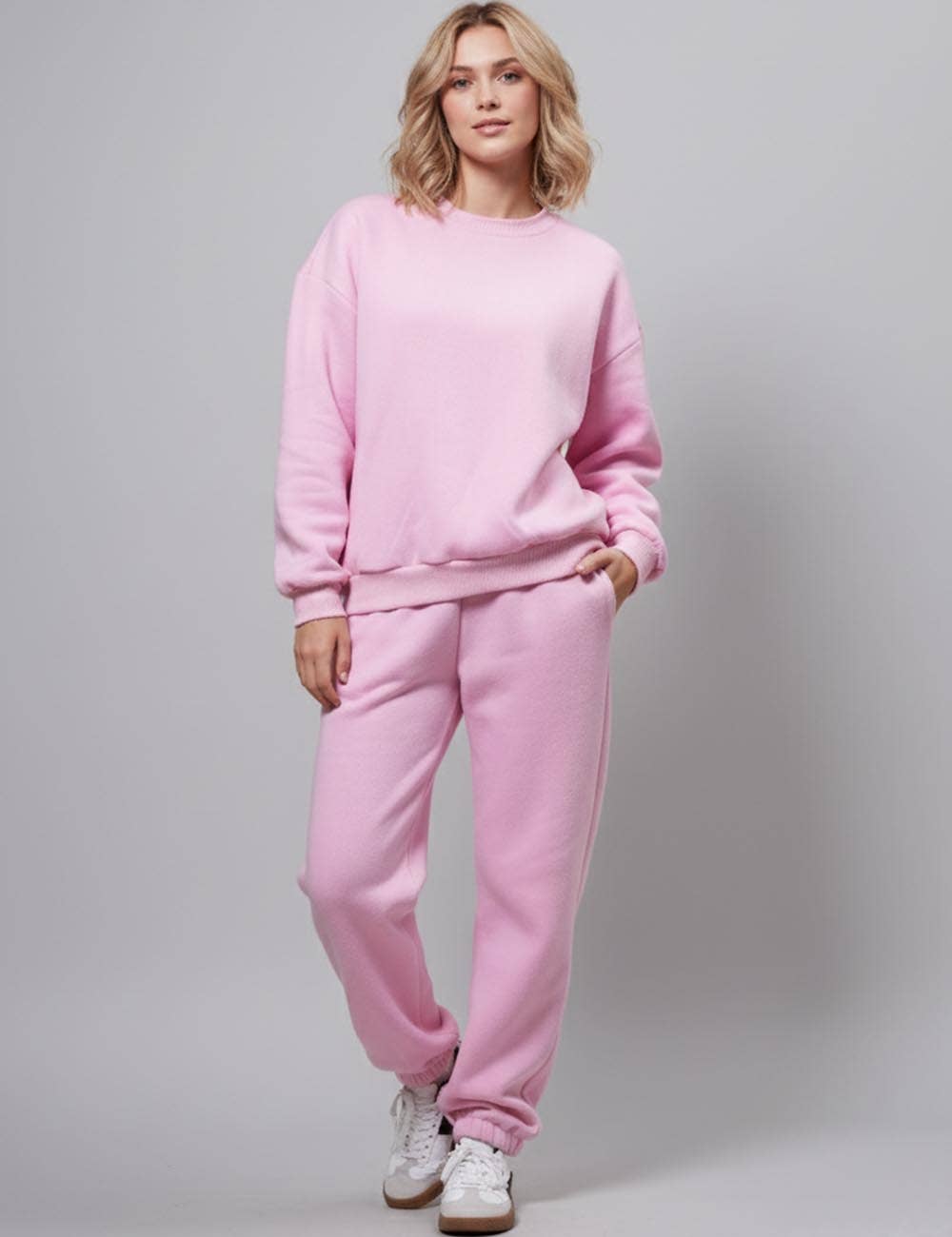 Sweetkama - Wholesale Lounge Set - Women's - Ladies Solid Color Sweatshirt and Pants Sets 211021A4