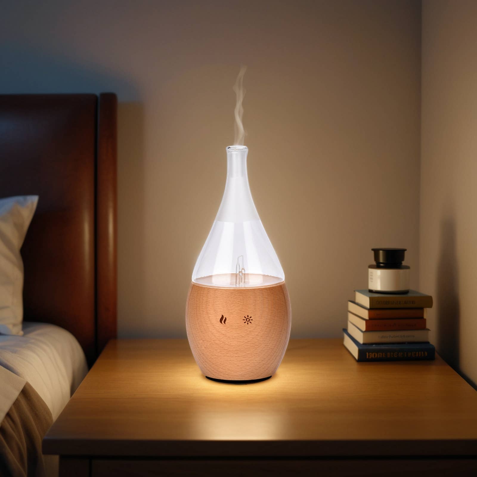 Zen'Arôme - Venta al por mayor Difusores eléctricos - Nebulizador Difusor de Aceites Esenciales de Madera y Vidrio Boléa4