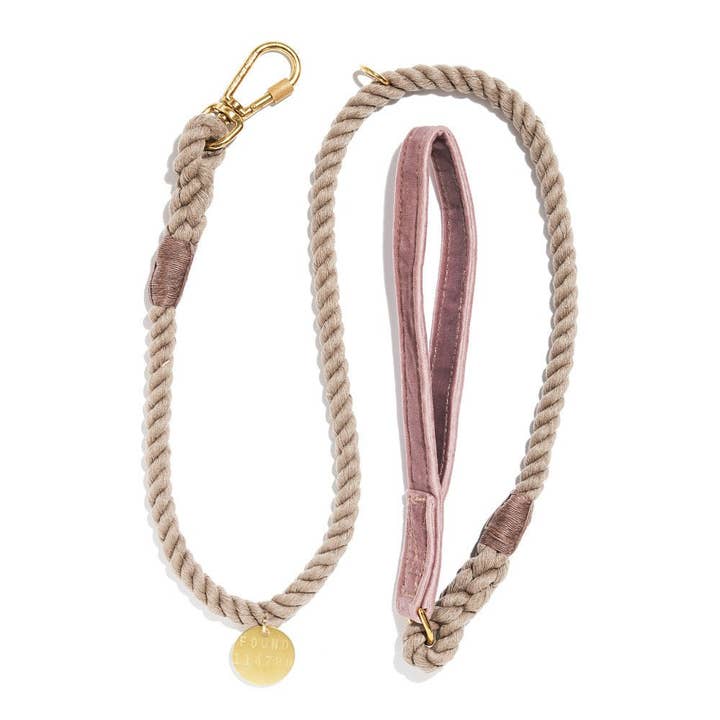 Rose Washable Velvet Animal Leash for wholesale by Found My Animal