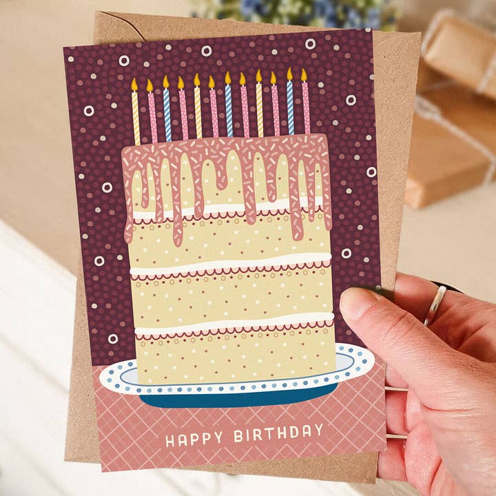 Jess A Little Creative - Wholesale Birthday Card - Birthday Cake Illustration Birthday Card