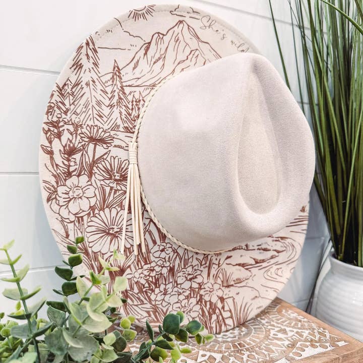 Willie & Dolly Designs - Wholesale Fedora - Women's - Engraved Floral Mountain Hat6