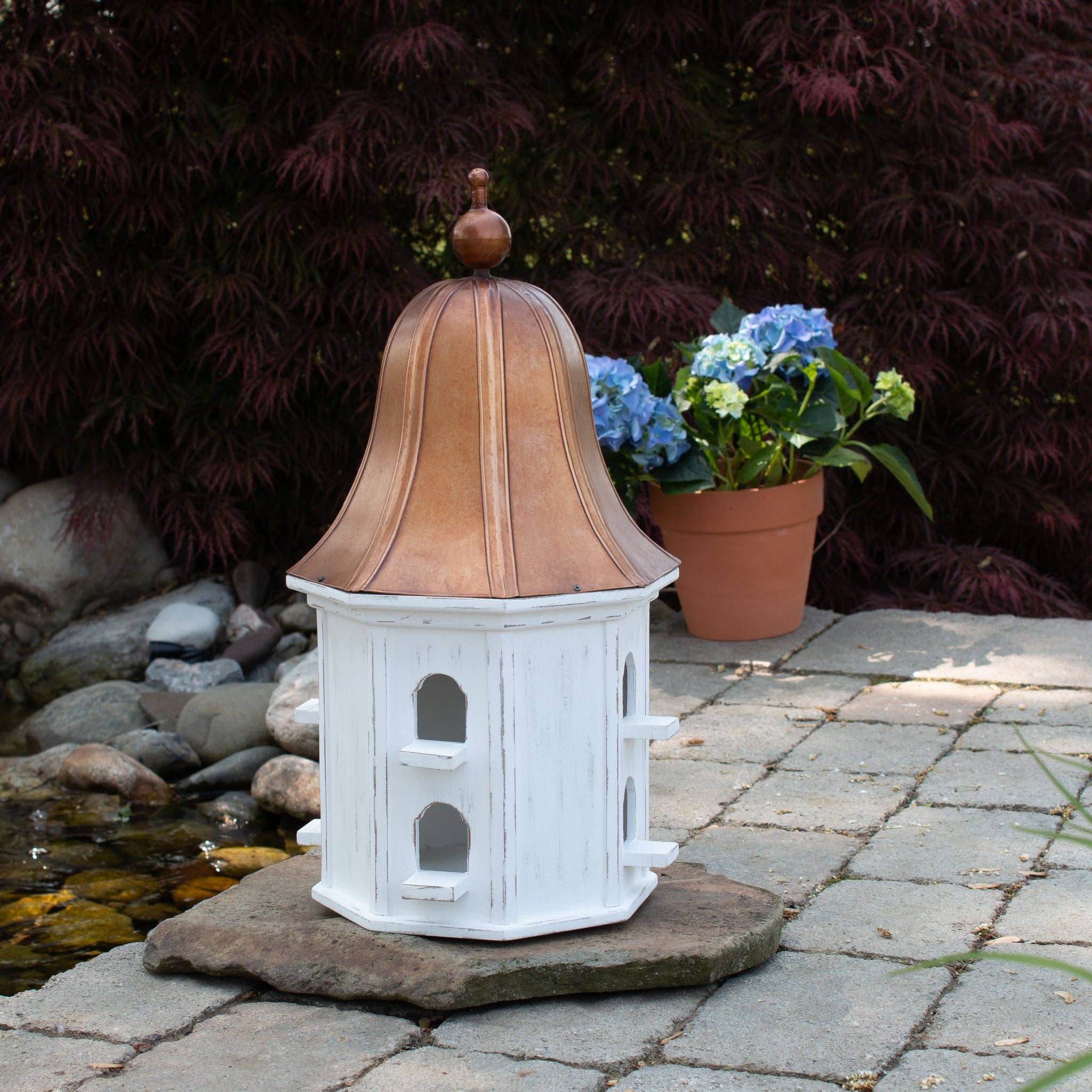 Audrey's Home & Gift - Wholesale Bird House - Birdhouse With Copper Tone Roof, Indoor Accent (PC)