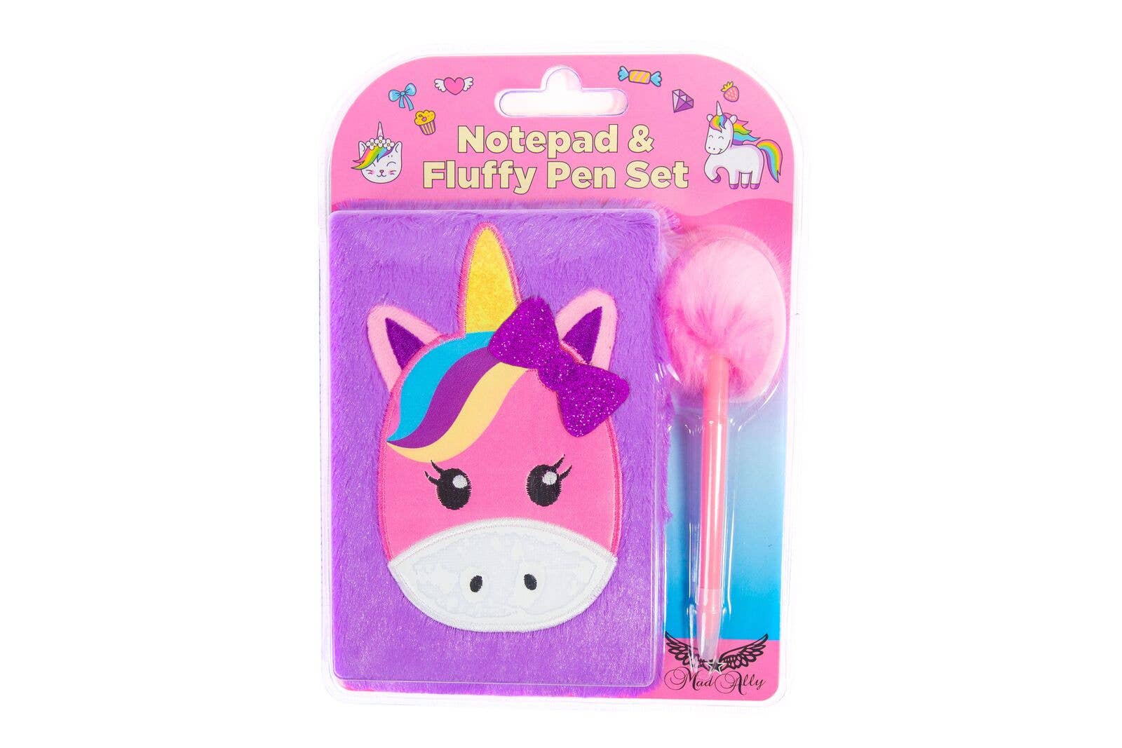 Mad Ally - Wholesale Notebook - Fluffy Notebook - Purple Unicorn1