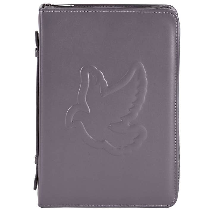 White Dove Bible Case Embossed Dove Gray XLarge for wholesale by Dicksons