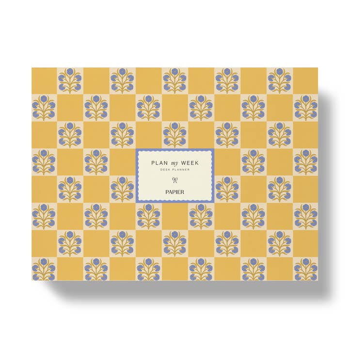 Weekly Desk Planner, Undated - Floral Checkerboard for wholesale by Papier