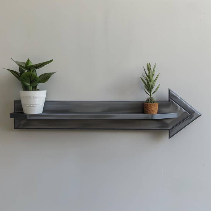 3D Printed Arrow Wall Shelf | Modern Directional Floating Shelf | Unique Minimalist Wall Decor Accent for Stylish Contemporary Interiors for wholesale by Decords