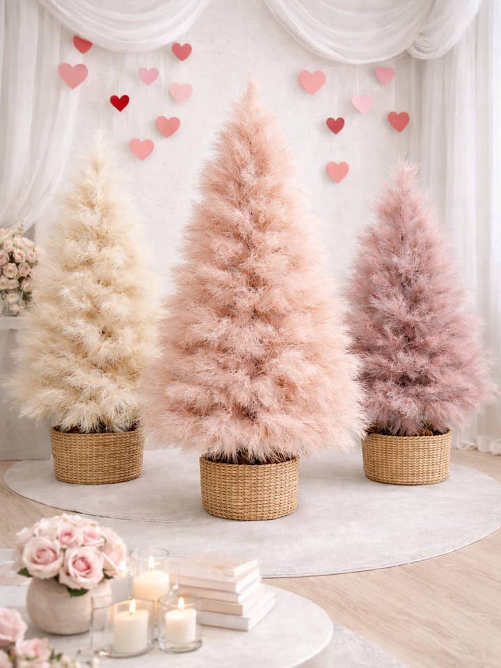 Luxury Fauxfur Pampas | Valentine’s Romantic wedding display for wholesale by Cwpco