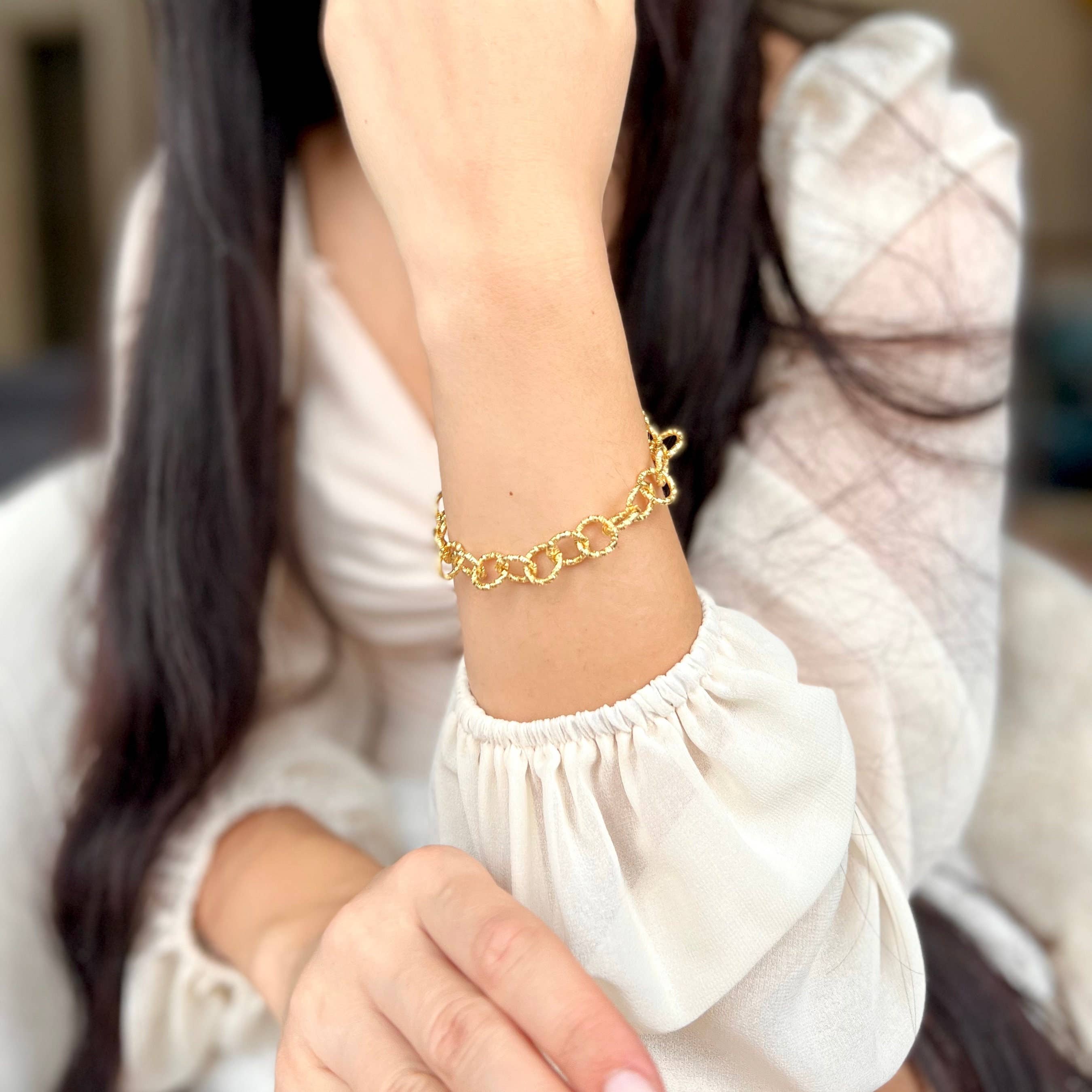 Rossie Jewellery - Wholesale Link & Chain Bracelet - Gold Filled Chunky Rolo Chain Bracelet2