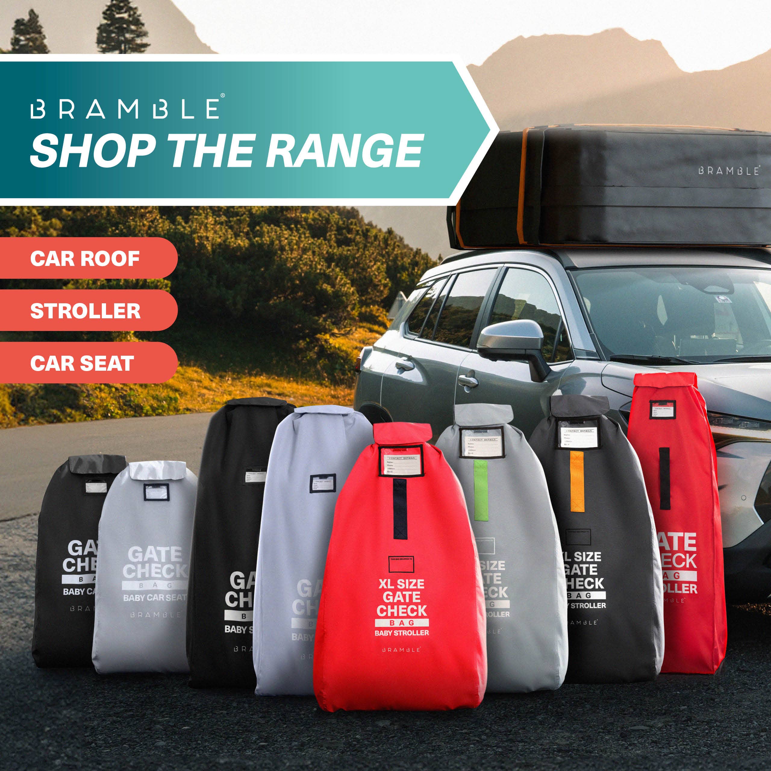 Bramble – wholesale Travel set – Pushchair/Pram Travel Bag for Airplane (Red, Small Size)7