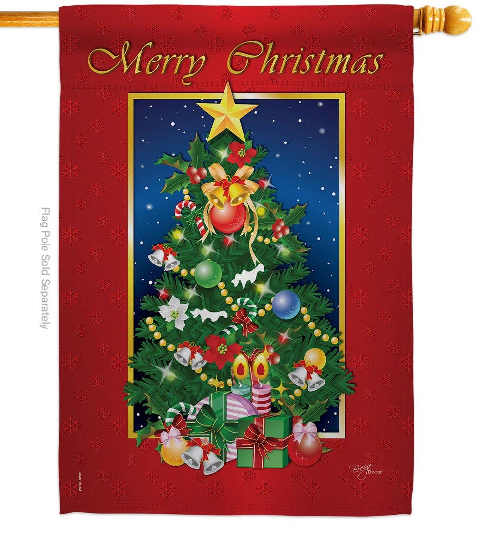 Two Group Flag Co – Engroshandel Flag – Glædelig juletræ Wintertime Decor Flag1