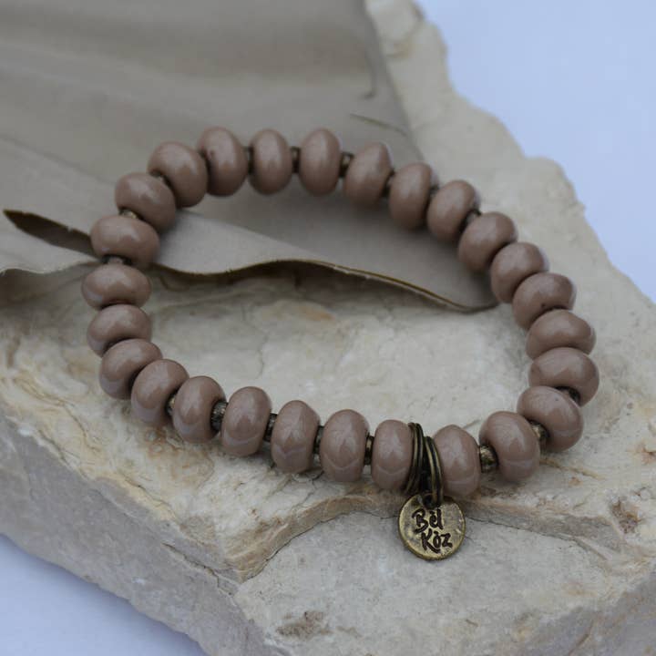 Mocha | Bel Koz Rondelle Clay Bead Bracelet for wholesale by Bel Koz Haiti