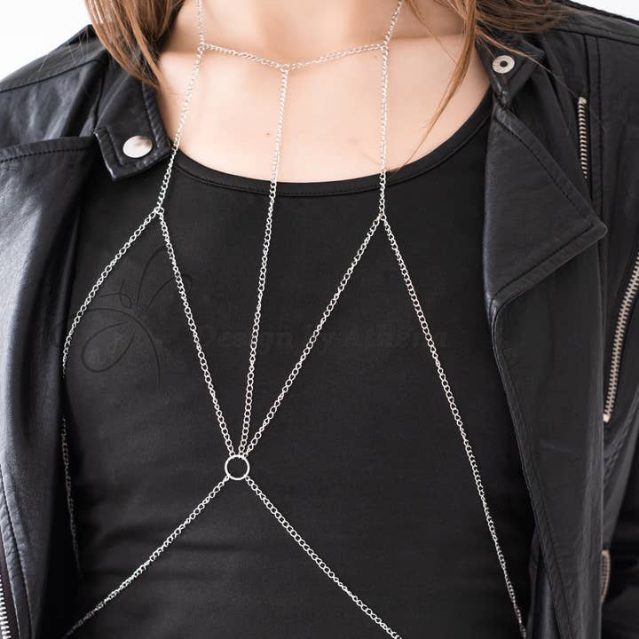 Design by Athena - Vendita all'ingrosso Parure di gioielli - Catena per corpo in acciaio inossidabile, bralette in metallo1