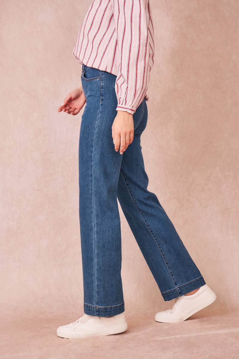 Blue PARIS Straight Leg Jeans for wholesale on Faire1