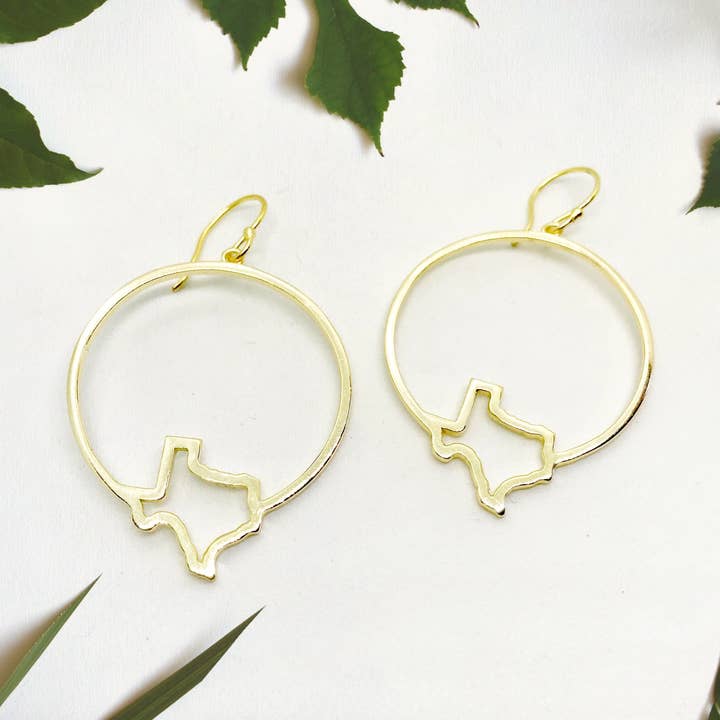 Texas State Hoepeloorbellen voor wholesale door Prachi Bhise Jewelry