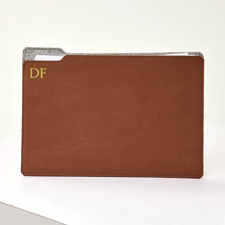 Estuche de documentos de cuero, carpeta de papel de cuero para venta al por mayor de Pikore