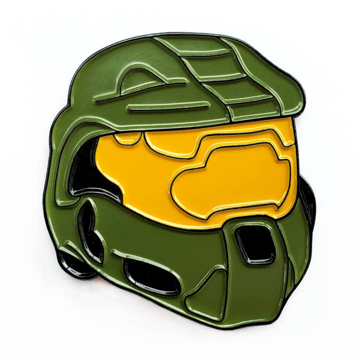 Video Game Helmet Enamel Pin for wholesale by Kolorspun Pins