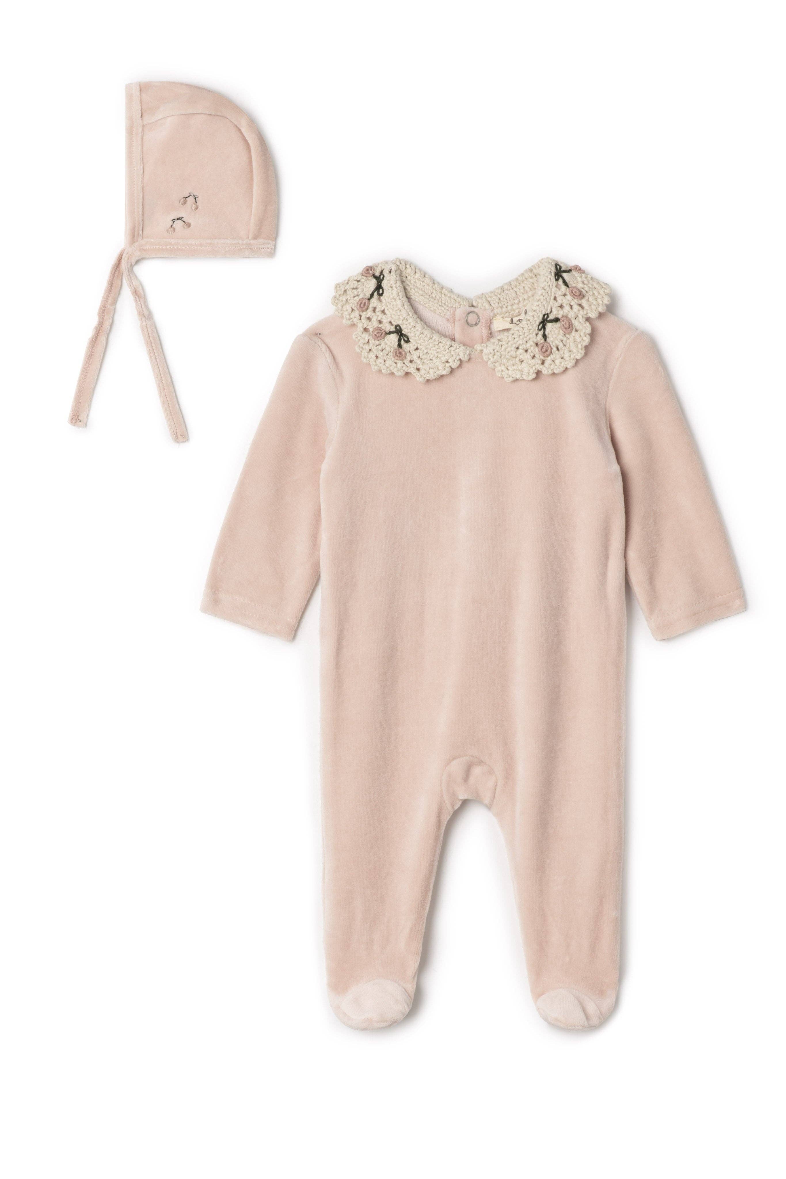 Hush.Shop - Wholesale Jumpsuit - Baby - Velour Crocket Collar Onesie5