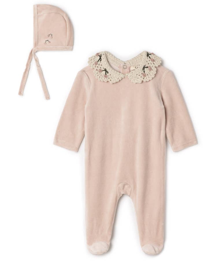 Hush.Shop - Wholesale Jumpsuit - Baby - Velour Crocket Collar Onesie5