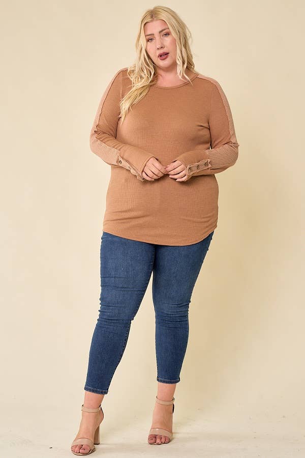 lovely melody - Wholesale Tunic - Women's - LMT3401PL-Plus Size Hey Fall solid top15