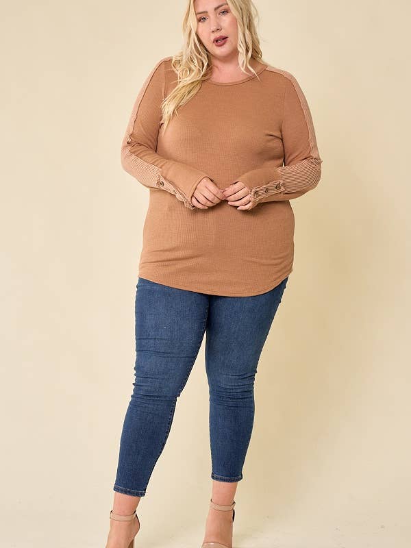 lovely melody - Wholesale Tunic - Women's - LMT3401PL-Plus Size Hey Fall solid top15