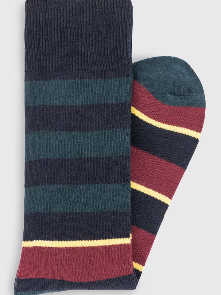 Chaussette marine à rayures multiples pour la vente par williot